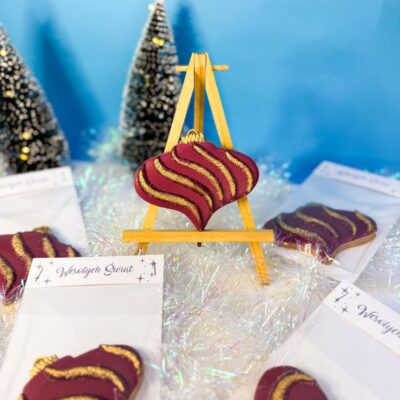 Bombka bordowo- złota