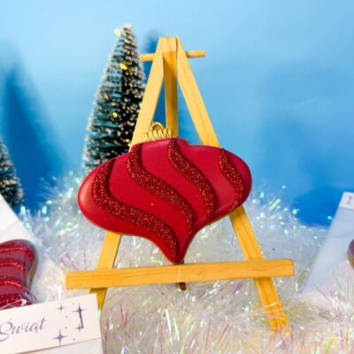 Bombka bordowo-brokatowa