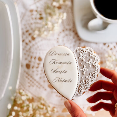 Pierniczek komunijny<br>serce z personalizacją